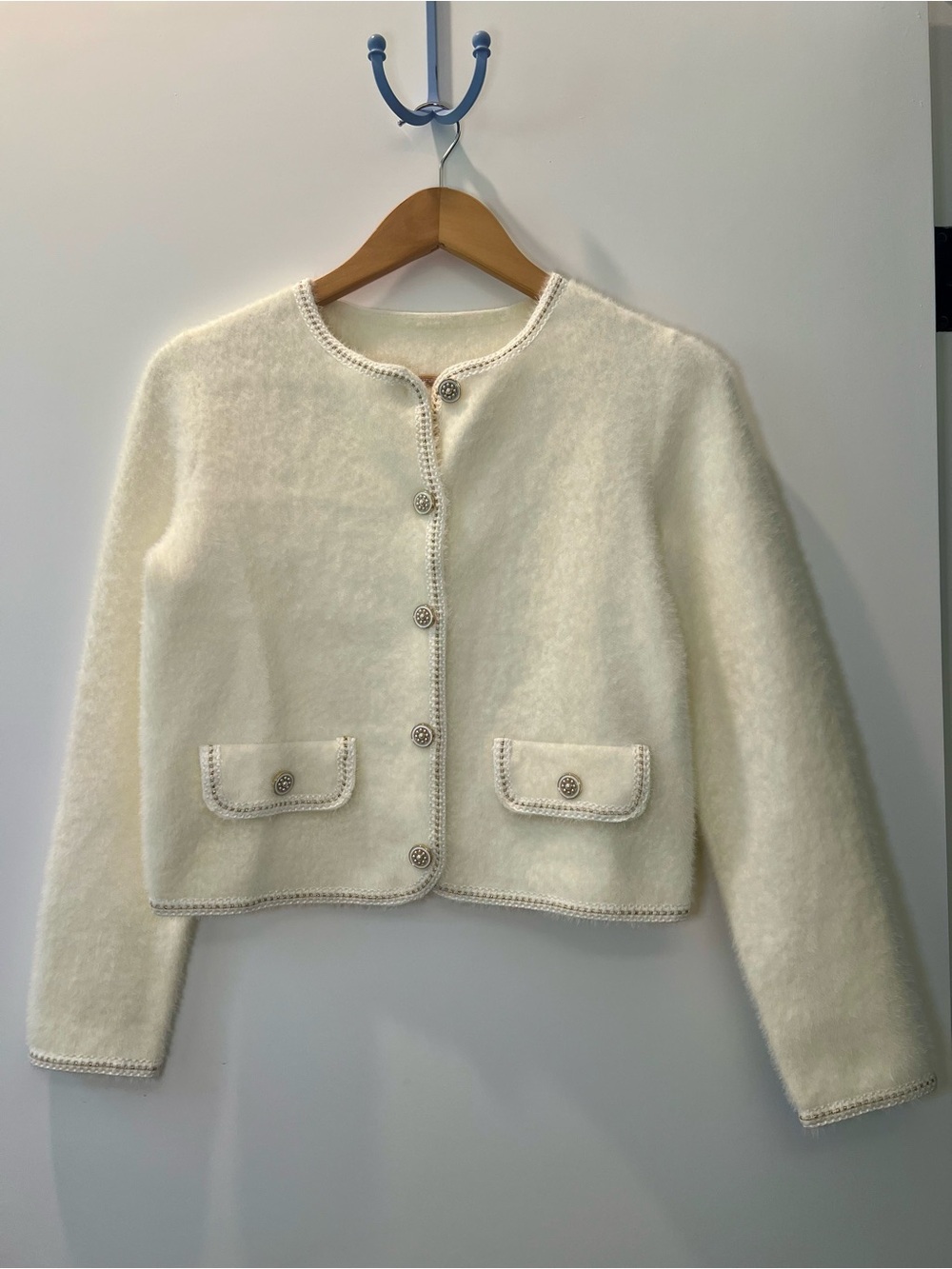 Tweed Faux Mink Women’s Cardigan - S